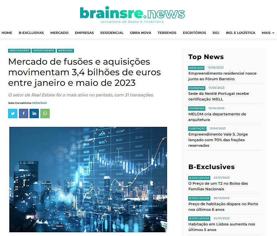 Mercado de fuses e aquisies movimentam 3,4 bilhes de euros entre janeiro e maio de 2023